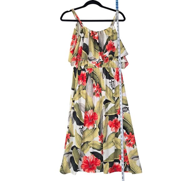 S&S Aloha Fashion Womens Midi Sundress Floral Hibiscus Turtles Stretch Vacation - Picture 5 of 10